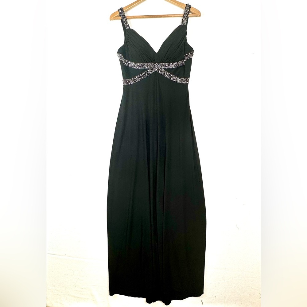 Cachet Embellished Maxi Dress Evening Gown Black Prom Formal Party